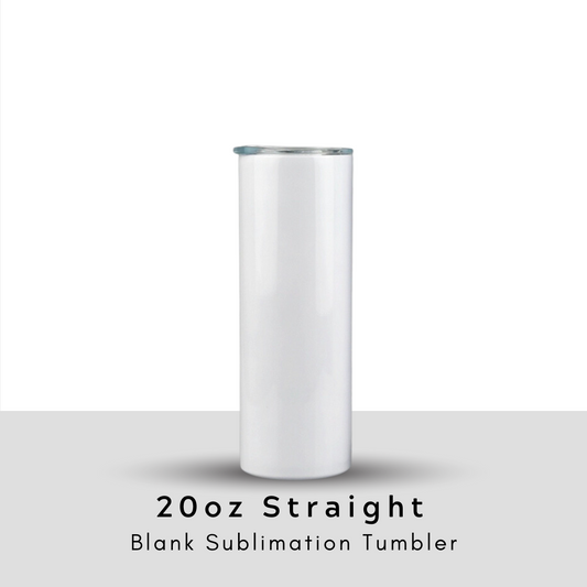 20 oz. Skinny White Glitter Iridescent Pearl Straight Blank Sublimation  Tumbler